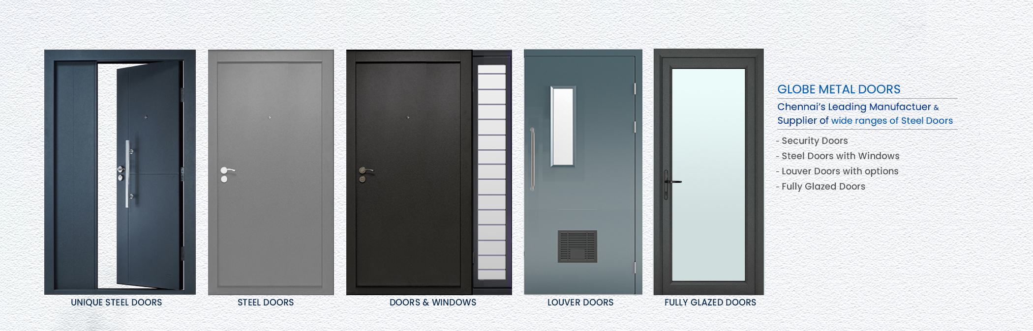 Leading manufacturer of Steel Doors, Fire Doors, Industrial Doors in Chennai